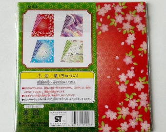 Origami Paper, Double Sided Pattern-Solid Color, Asanoha, 28 Sheets, 15 x 15cm