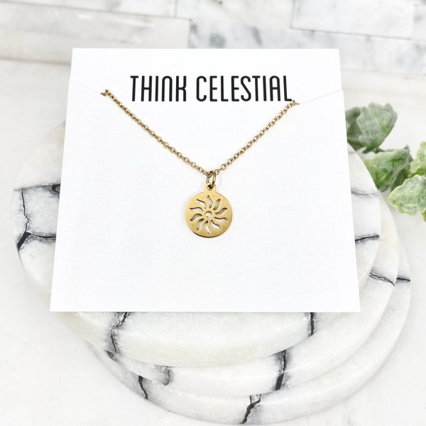 Think Celestial Necklace Stainless Steel Necklace- Sunshine