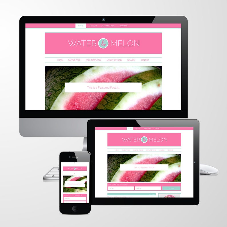 Wordpress Theme Genesis Child Theme Water /& Melon Wordpress Blog Template Health Responsive Food