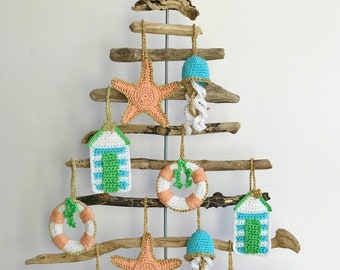 A Coastal Christmas - Crochet Pattern for 4 Crocheted Christmas Decorations
