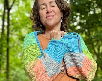 Patrón digital de chal de crochet tunecino Beachside Bliss