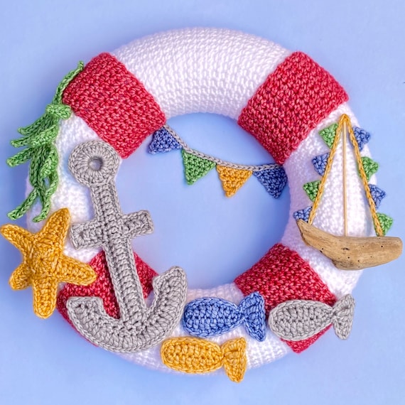Life Ring Wreath Coastal Crochet Pattern