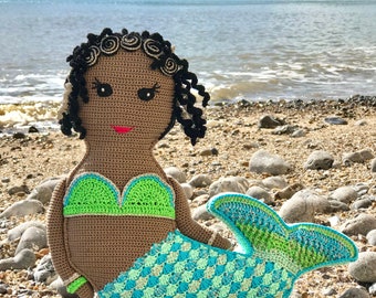 Marilla the Mermaid Crochet Pattern for Cushion or Doll