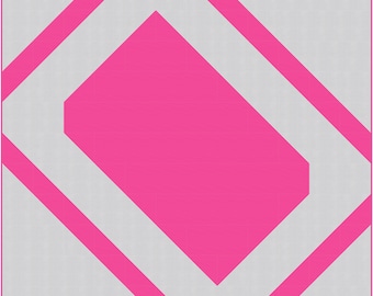 Centred Quilt Pattern PDF Download - Original Modern Quilting Design for Beginners Sizes Baby, Throw and Twin - Half Square Triangle Quilt
