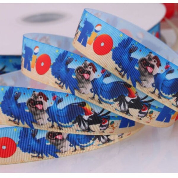 3 Yards - 7/8" Rio Inspired Printed Grosgrain Ribbon (RB213)