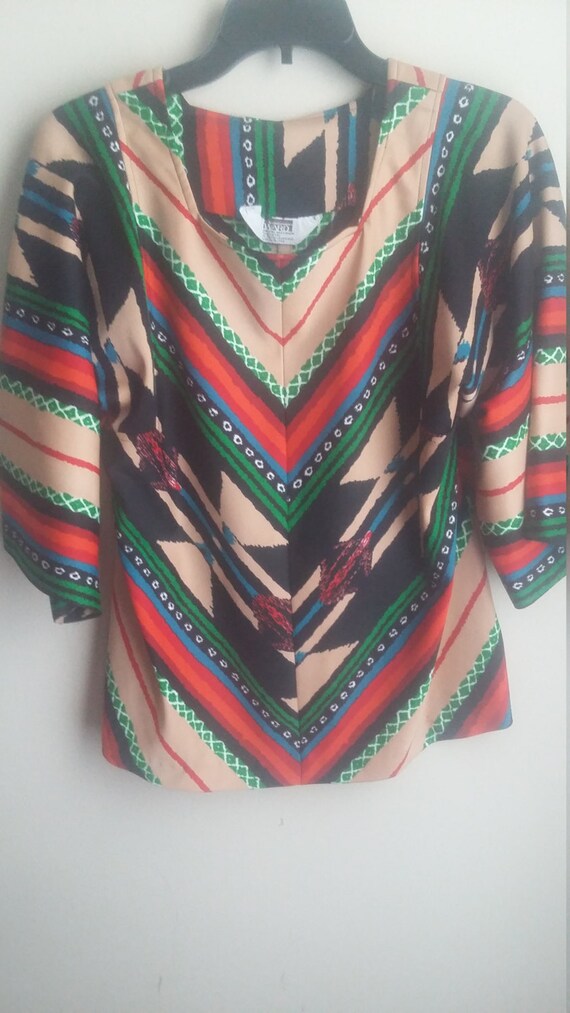 70s ethnic print blouse