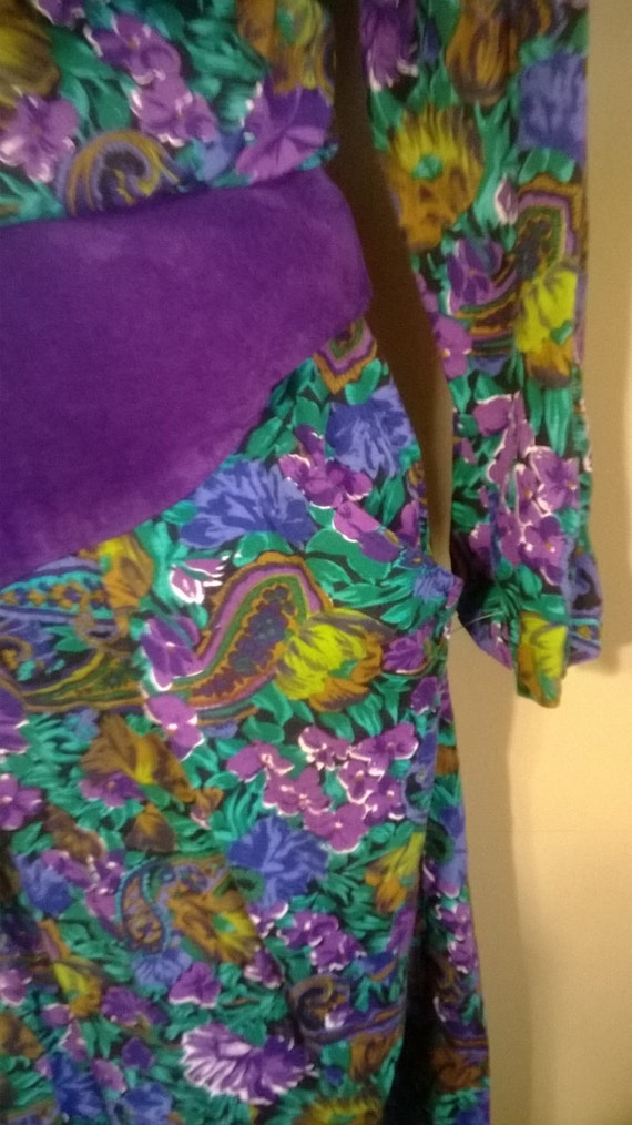 Vintage Multicolor Wiggle Dress,80s - image 3