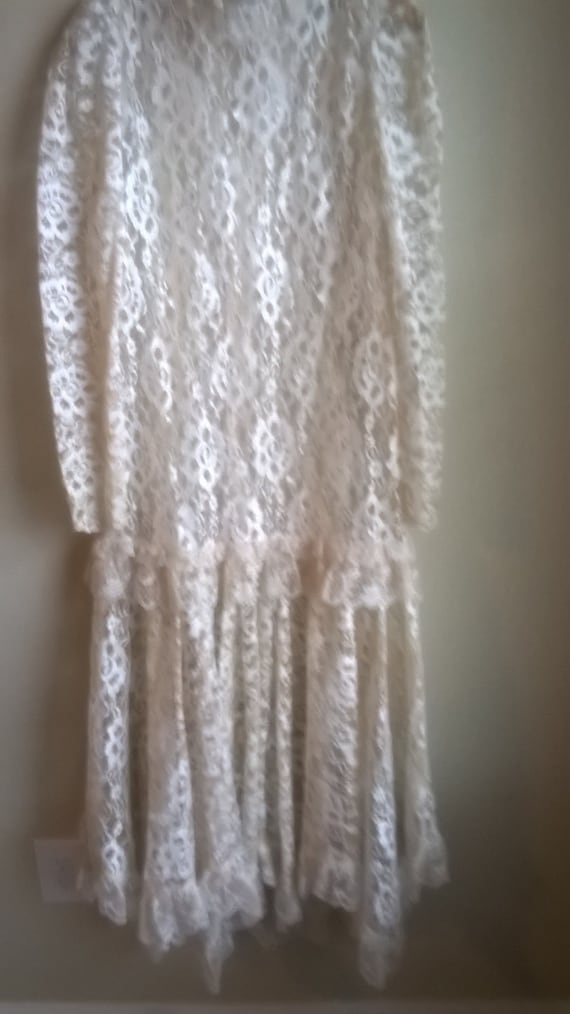 Lace see through frock wedding dress 1970s