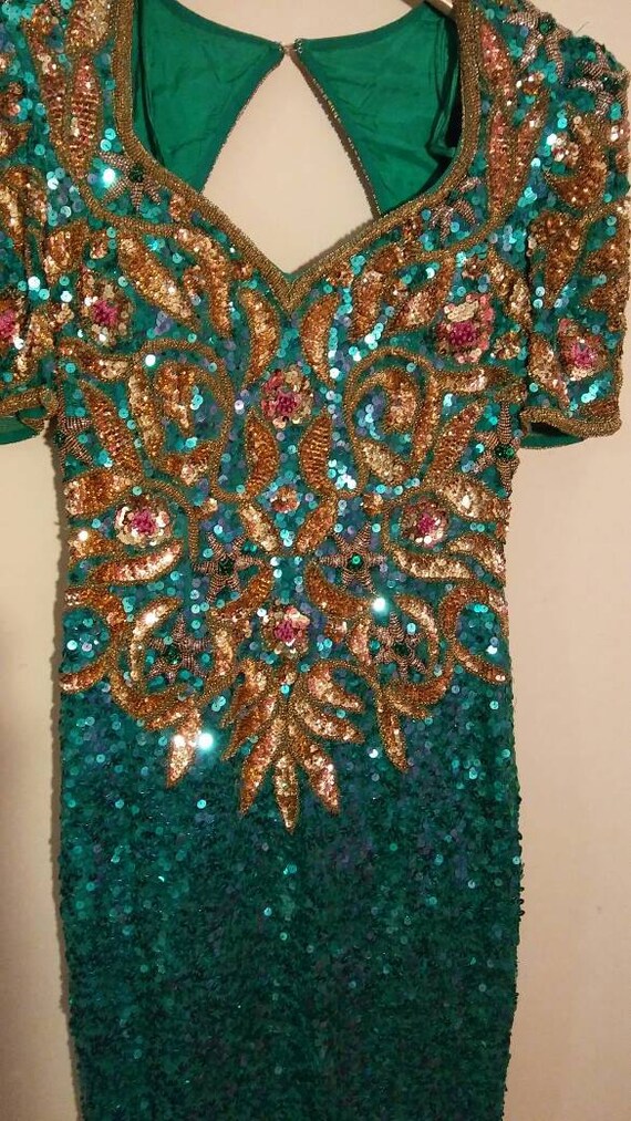 Beautiful mermaid colors Sequin Gown - image 3