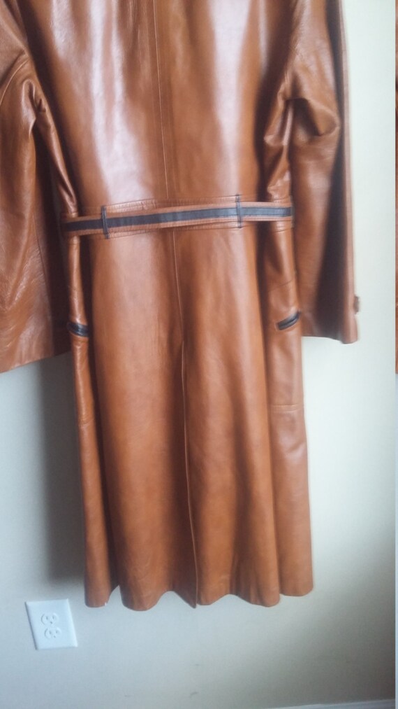 Amaretta full length duster style leather coat - image 5