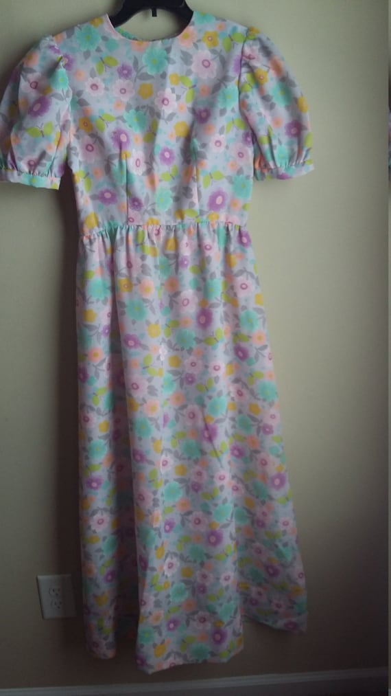 Flower child full length pastel floral dress