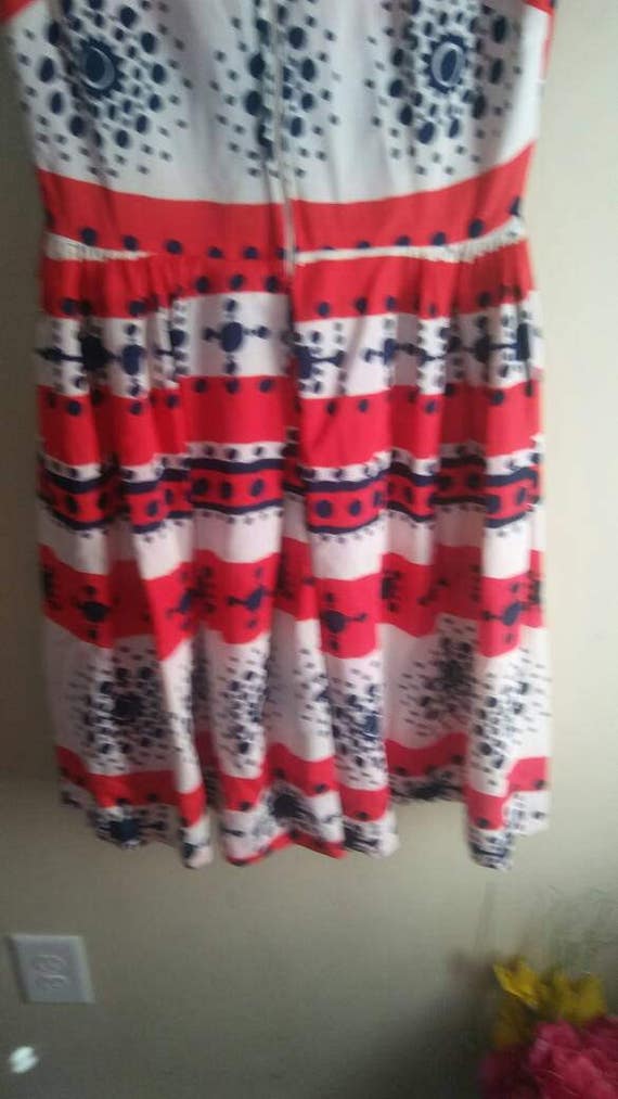 70s Red blue and white Dress - image 2