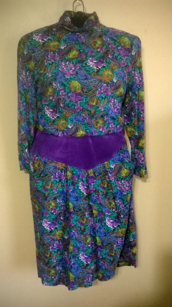 Vintage Multicolor Wiggle Dress,80s - image 1