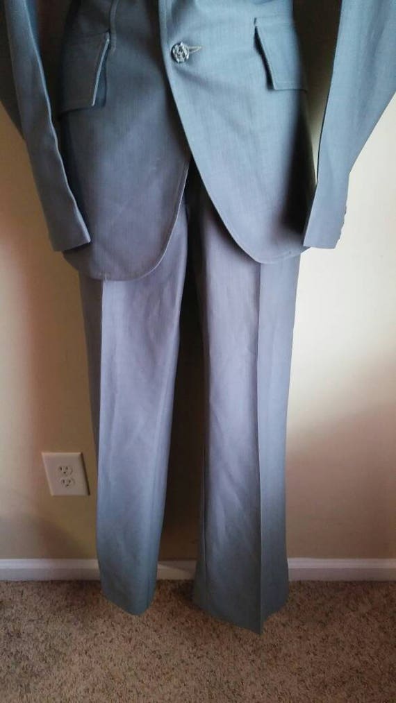 1970s steel grey pant suit - image 2