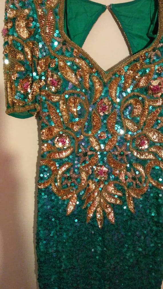 Beautiful mermaid colors Sequin Gown - image 2