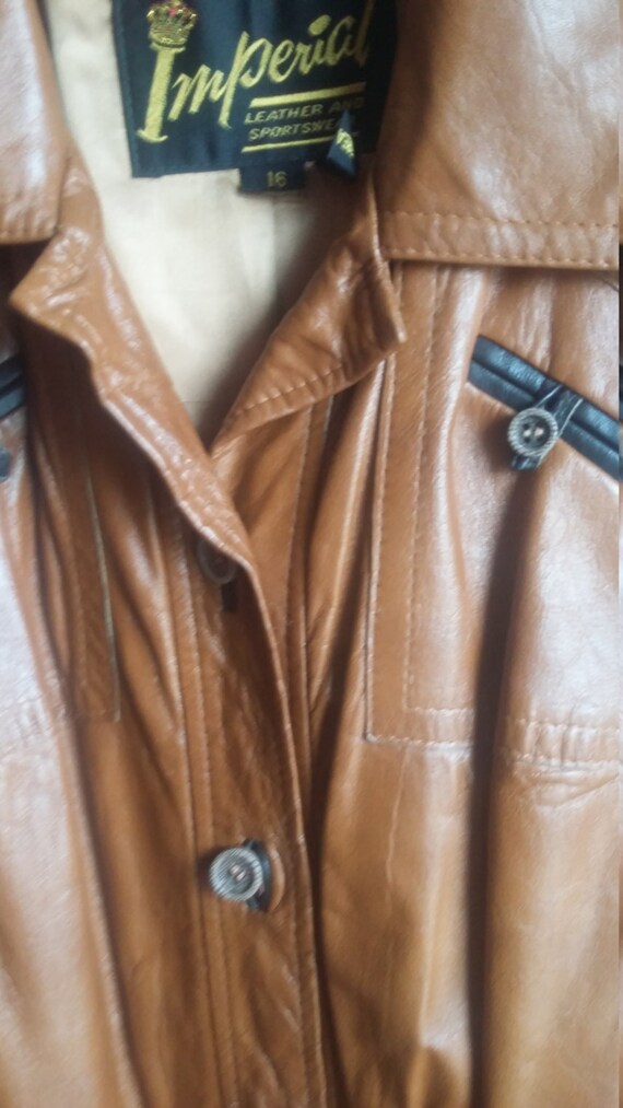 Amaretta full length duster style leather coat - image 2