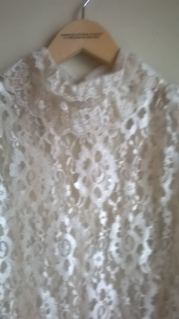 Lace see through frock wedding dress 1970s - image 2