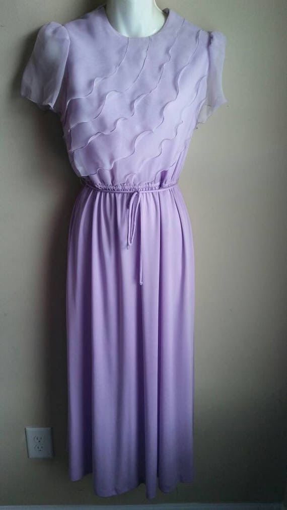 1970s lavender full length dress