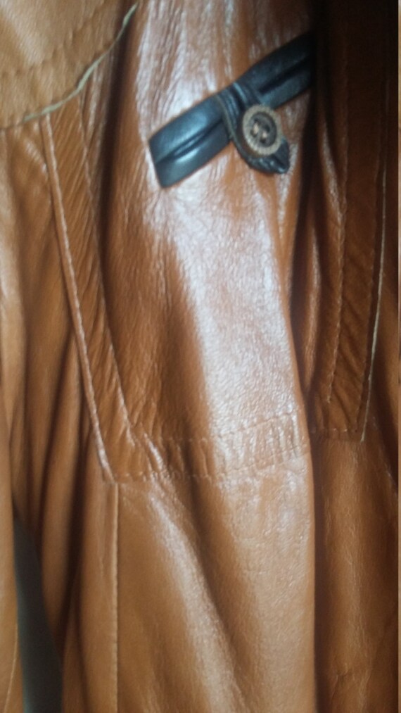 Amaretta full length duster style leather coat - image 4