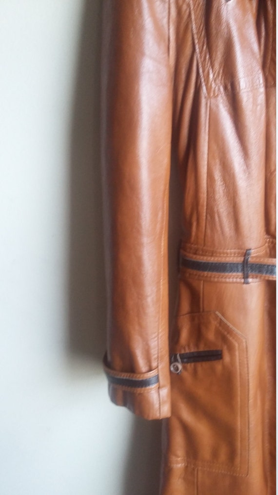 Amaretta full length duster style leather coat - image 3