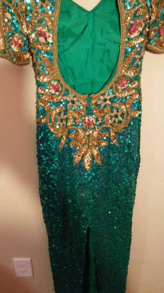 Beautiful mermaid colors Sequin Gown - image 4