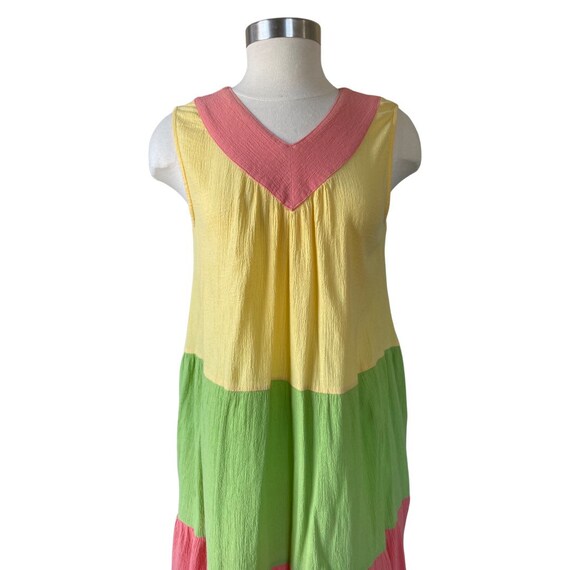 MEDIUM/ LARGE // vintage colorblock trapeze dress… - image 7