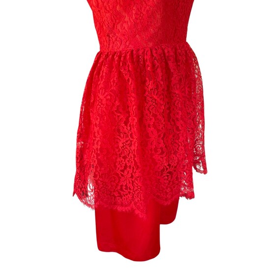 1950s red lace party dress // fifties sweetheart … - image 8