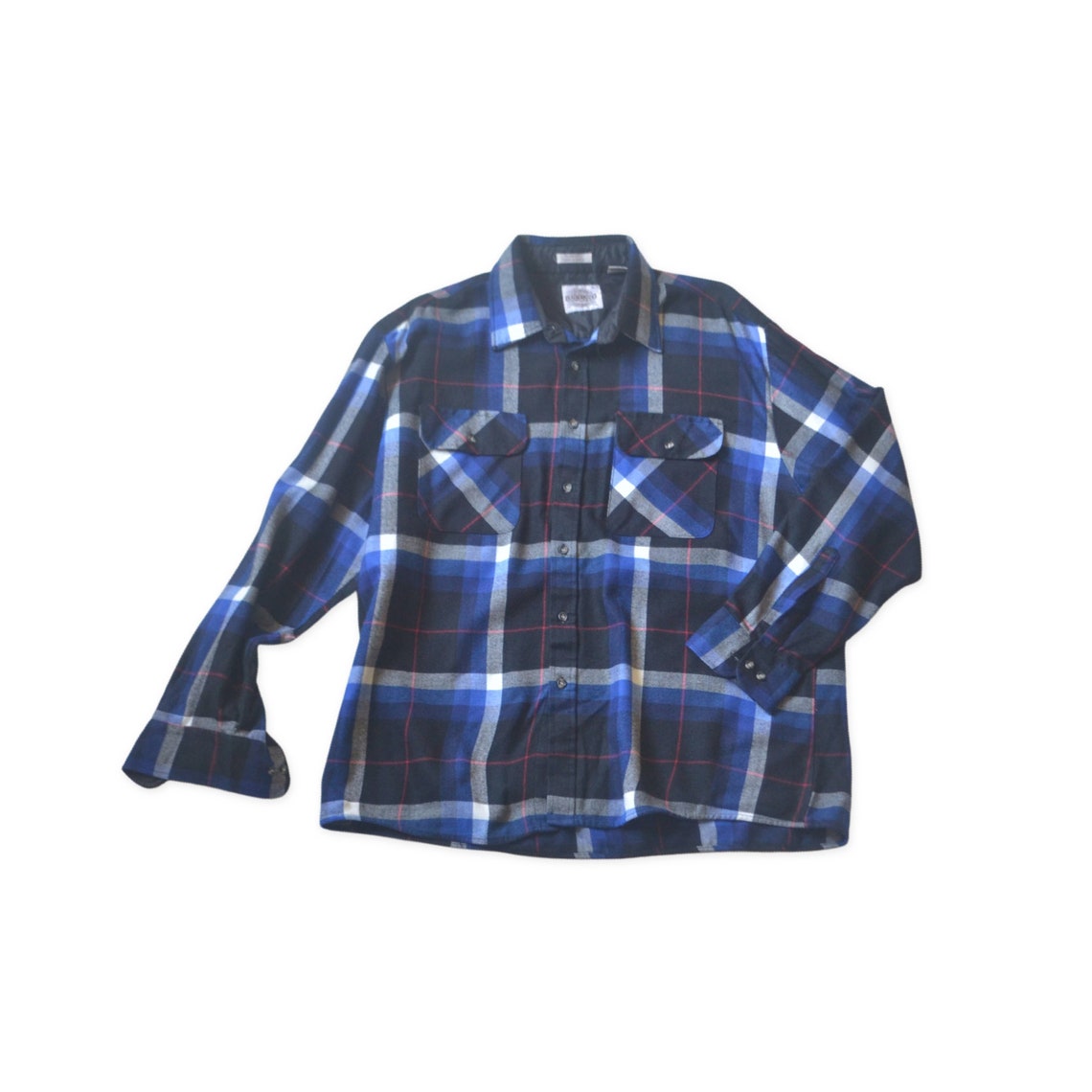 Vintage Men's Plaid Lumberjack Shirt // Blue and Black - Etsy