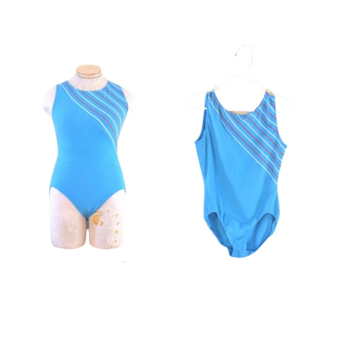 Justaucorps patriotique turquoise vintage // années 1980 rouge