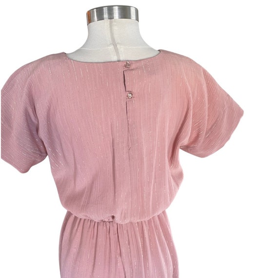 vintage blousy dusty rose dress // 1980s pink dan… - image 3