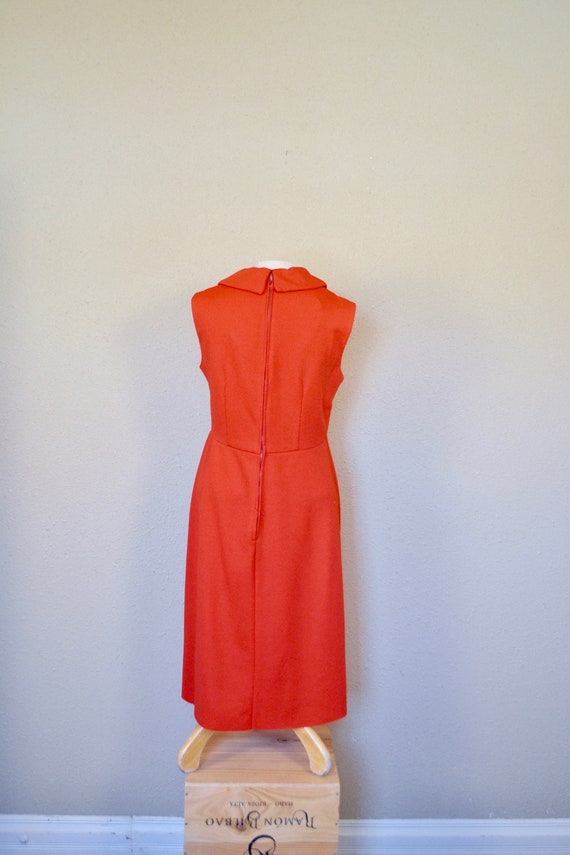 1970s cherry red collared dress // vintage red si… - image 9