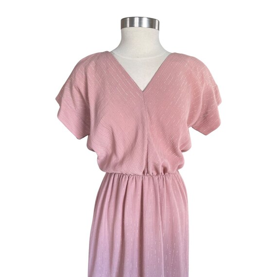 vintage blousy dusty rose dress // 1980s pink dan… - image 2