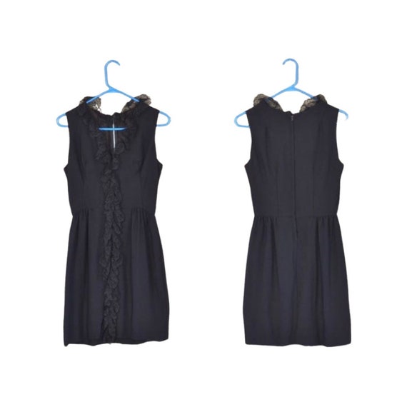 black lace dress with cream underlay Mademoiselle Lace Cocktail Dress - Black Nude main image 1