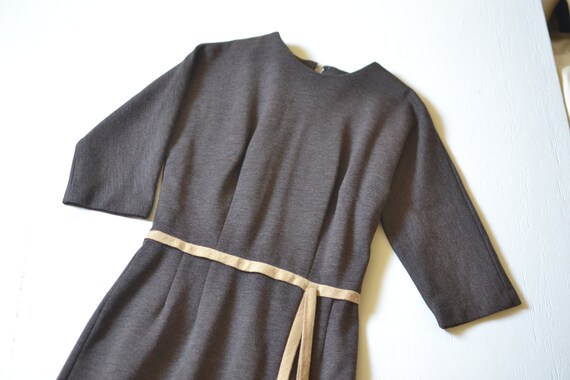 1950s chocolate brown wool dress // fifties warm … - image 3