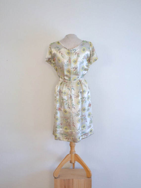 vintage silver satin wiggle dress // 1960s asian … - image 6