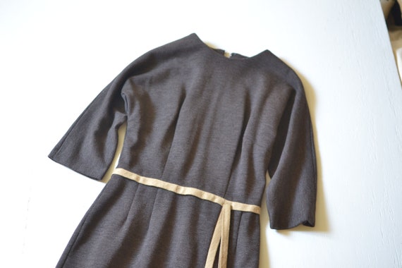 1950s chocolate brown wool dress // fifties warm … - image 6