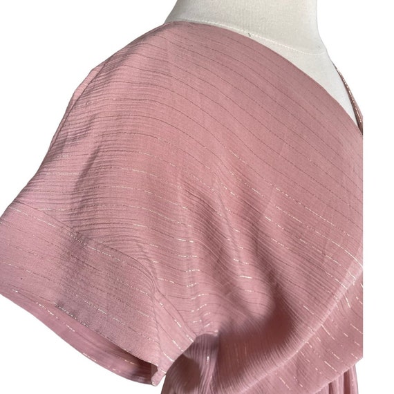 vintage blousy dusty rose dress // 1980s pink dan… - image 7