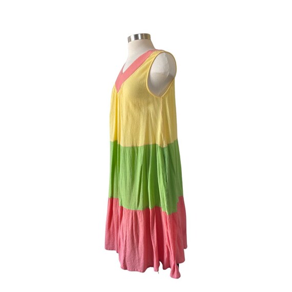 MEDIUM/ LARGE // vintage colorblock trapeze dress… - image 5