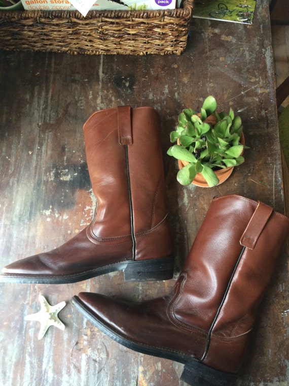 vintage chocolate cowboy boots // brown leather re