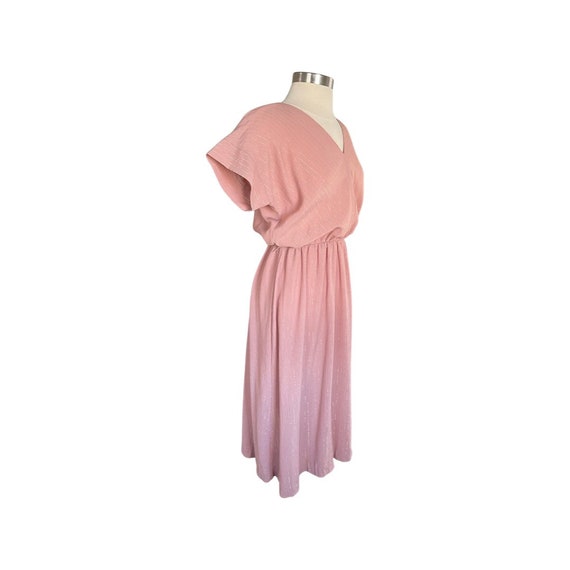 vintage blousy dusty rose dress // 1980s pink dan… - image 4