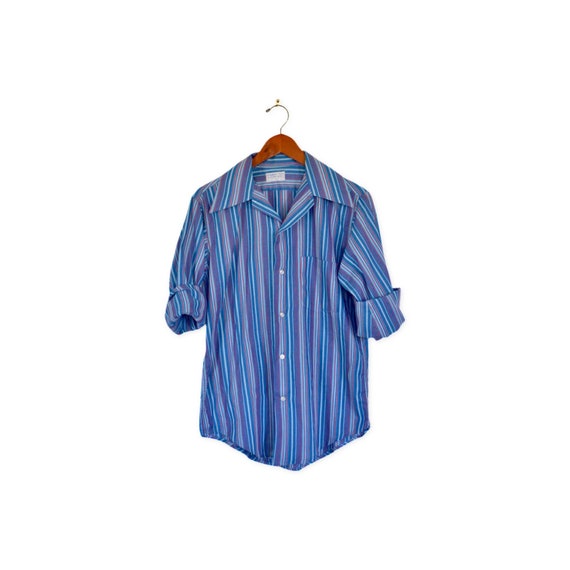 striped blue and red collared shirt - Gem