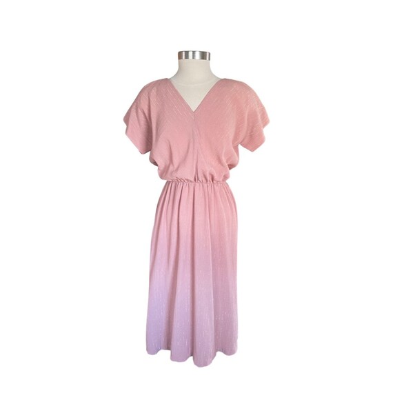 vintage blousy dusty rose dress // 1980s pink dan… - image 5