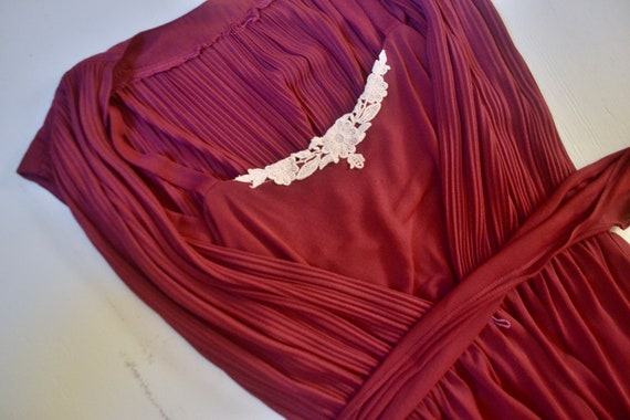 vintage magenta flowy dancing dress // 1970s fuch… - image 6