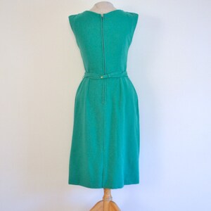 1950s Seafoam Wool Wiggle Dress // Fifties Green Simple Sleeveless ...