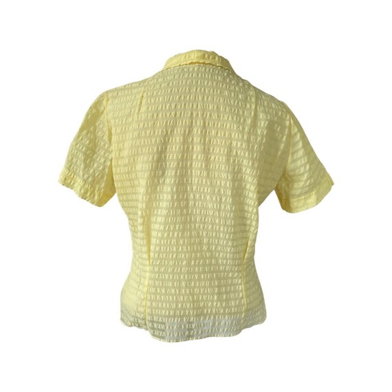 1950s sheer lemon yellow button up blouse // fift… - image 4