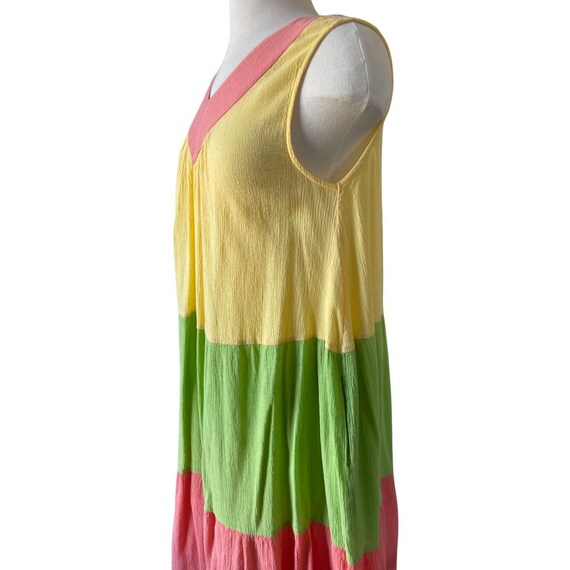 MEDIUM/ LARGE // vintage colorblock trapeze dress… - image 4