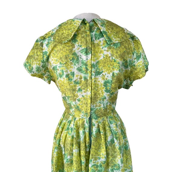 1950s hydrangea silk shirtdress // bright yellow … - image 7