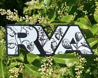 6" RVA Botanical Magnet | Car Decal & Refrigerator Magnet