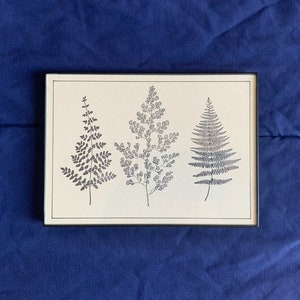 5 x 7" Botanical Fern Collection Artwork - Hand Stamped