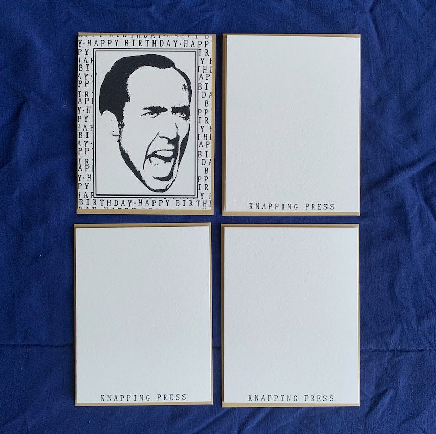 Nicolas Cage Birthday Card W/ Double Border Professionally - Etsy UK